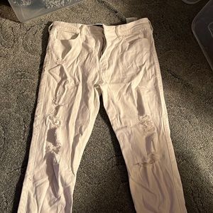 Hollister ripped white jeans